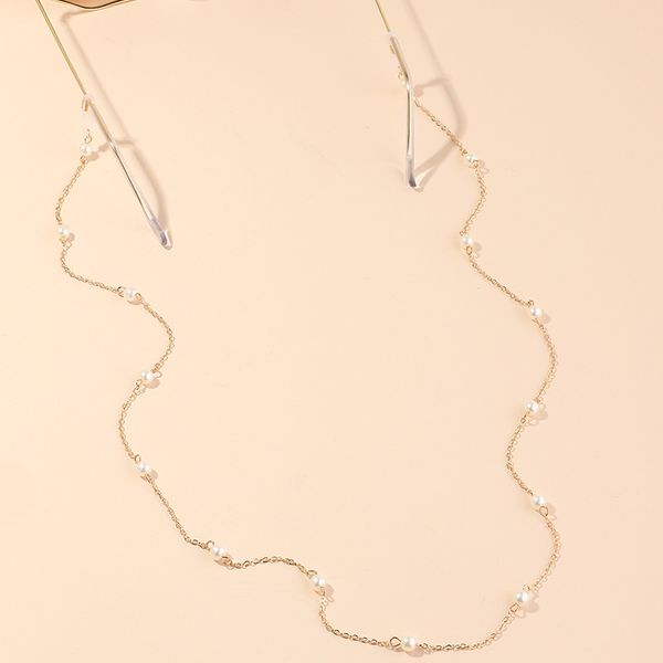 

ins style simple imitation pearl chain lanyard hold straps cords reading glasses chain fashion women sunglasses accessories, Silver