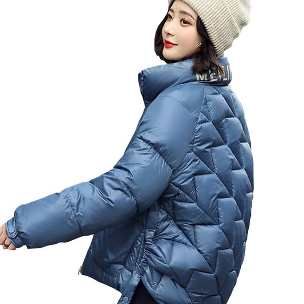 

down parka big collar women parka winter jacket woman loose female students bread suit coat down jacket, Black