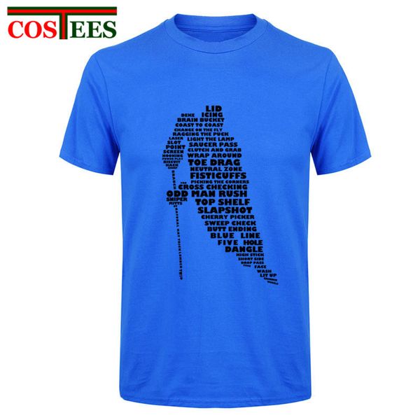 

2017 fashion brand men's t shirt hockeyer language calligram goalier t-shirt letters printed shirt man t shirt round collar tees