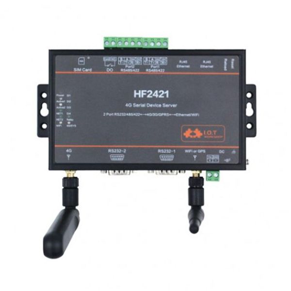 

hf2421 4g double port serial server rs232 rs485 rs422 to ethernet wifi 4g 3g gprs network converter