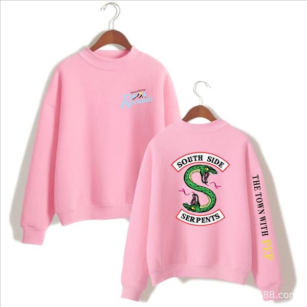 

riverdale южно боковые змеинцы розовые капустые толстовки мужчины женщины месть худушка хлопок с длинным рукавом повседневная одежда, Black