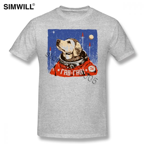 

собаки в космосе футболки мужчины с коротким рукавом экипаж neck cccp tshirt лайка space dog tee shirt хлопок одежда отца подарков