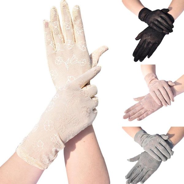 

gloves universal cleaning work finger gloves outdoor uv-proof riding screen show party household mesh breathable gloves*3, Blue;gray