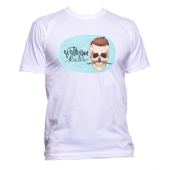 

летние топы для man summer cotton t-shirt мода gentleman rules hipster черепа o шеи футболку