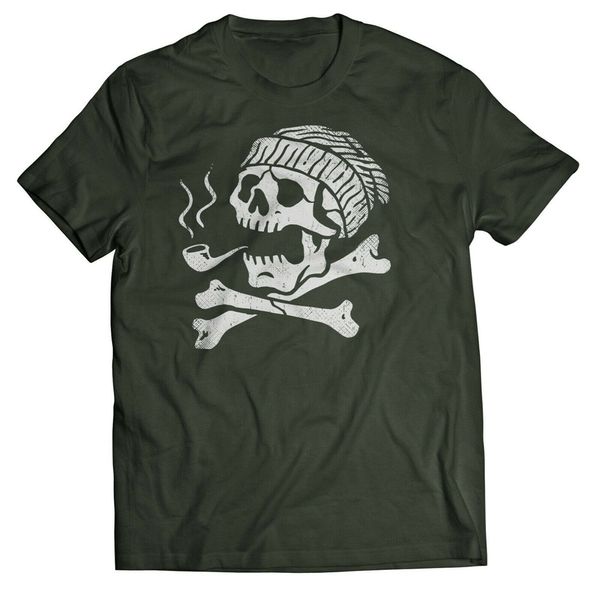 

t-shirt - captain skull sailor sailor ahoi skull decal tattoo anchor men's brand fashion tee shirt