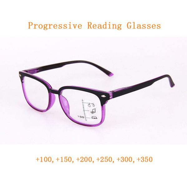 

sunglasses rivets progressive reading glasses magnifier for women men look near far multifocal presbyopic spectacle old man gift eyeglasses, White;black