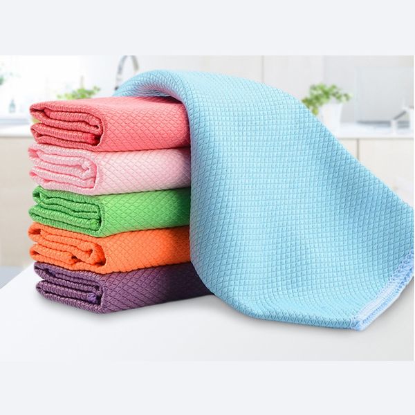 

new 3pcs/pack 30 x 40cm soft microfiber cleaning towel kitchen absorbable glass window cleaning cloth car dish towel dust clean t200612