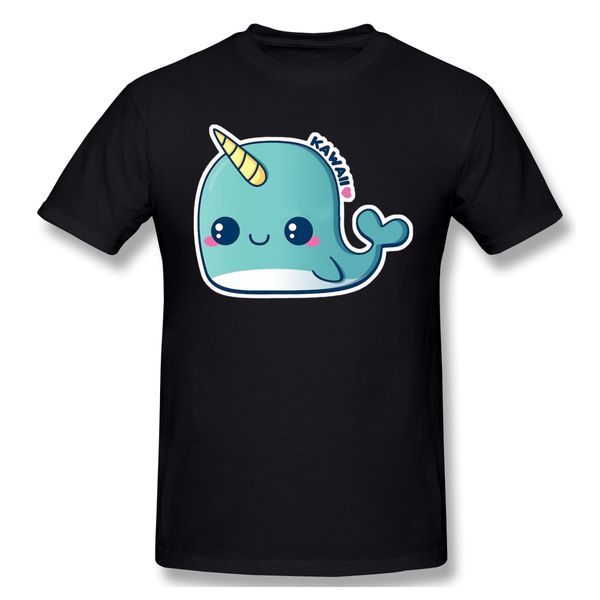 

kawaii blue narwhal t shirts summer short sleeve cotton killer whale orcinus orca t-shirt hipster ofertas o neck casual tshirt