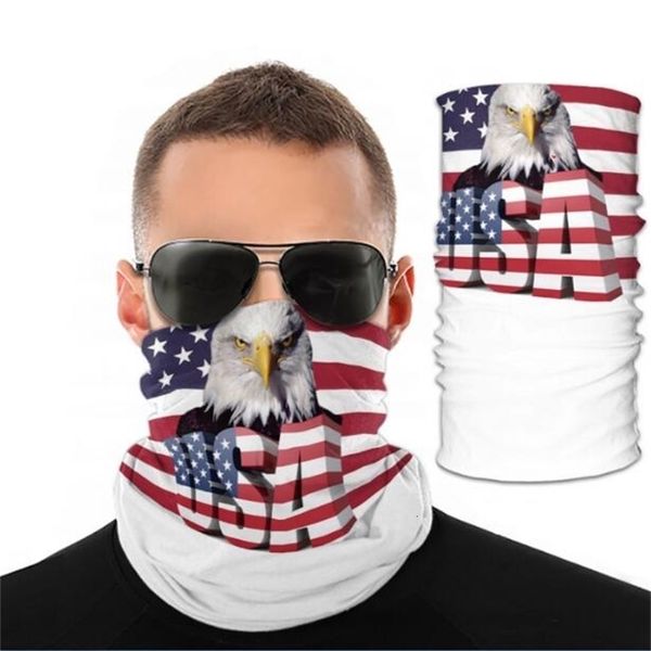 

factory outletusa american flag national bird print magic scarf multifunctional face mask outdoor sports wristband anti-mosquito dustproo