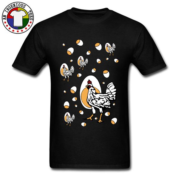 

2018 new arrival mens tee shirt funny design retro chickens and eggs print casual t-shirt mens summer streetwear
