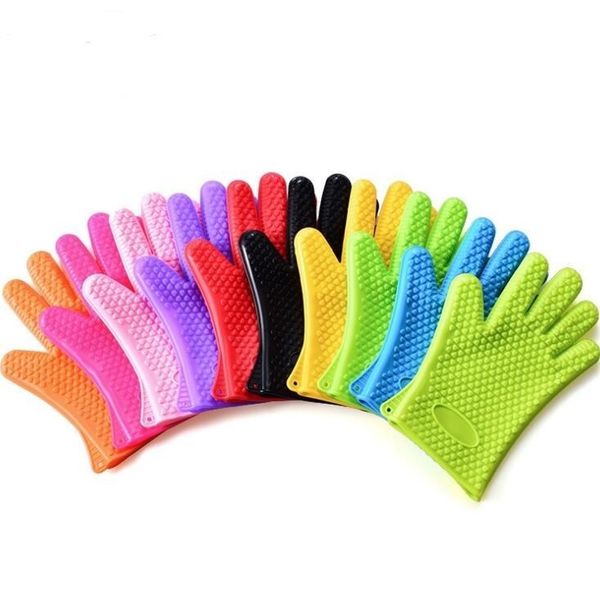 

new arrival food grade heat resistant thick silicone kitchen barbecue oven glove cooking bbq grill glove oven mitt baking glove lx1316