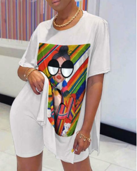 

2020 new european and american homewear pattern printed and shorts suit size s-2xl, Gray