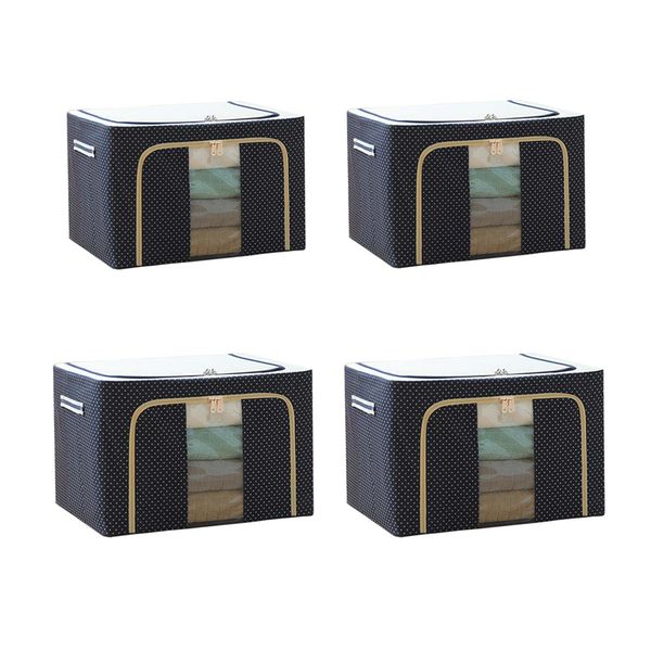 

guo feng diao oxford cloth steel frame storage box clothes storage bins for blankets, Blue;pink