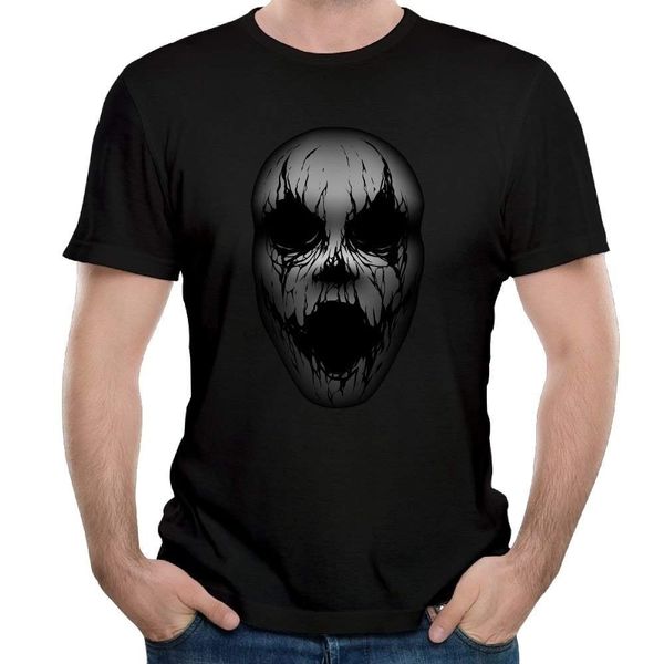 

mens t-shirt scary face short sleeve cotton tee black
