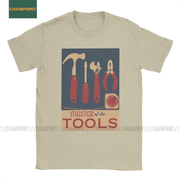 

men master of the tools wrench t shirts opener mechanic fix engineer tool cotton vintage short sleeve tees summer t-shirts