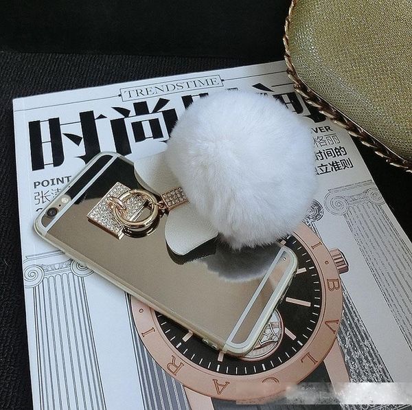 

case for iphone xs max 3d soft fur rabbit tail balltail dot spotted pattern back phone cases solid acrylics mulit color rabbit shell