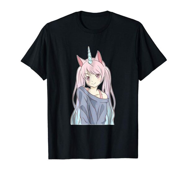 

japanese anime girl unicorn shirt - pastel goth - punk printed t-shirts men fashion 2019 casual solid color t shirt
