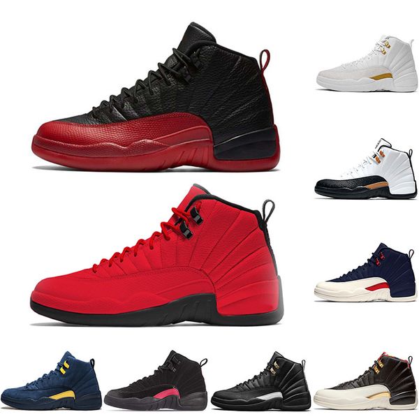 

new 12 winterized gym red mens basketball shoes flu game college navy 12s xii men trainers sport sneakers shoe us 8-13