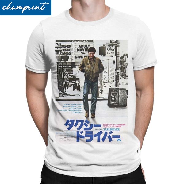 

men's t-shirt taxi driver japanese poster vintage tees short sleeve robert de niro movie t shirt round neck clothes gift idea
