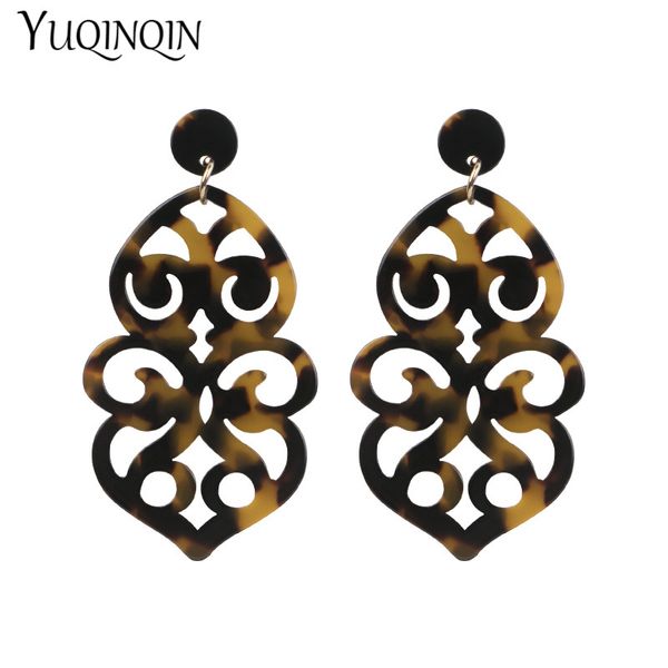 

dangle & chandelier vintage long big geometric acrylic fashion drop earrings for women leopard large resin earring girls party jewelry brinc, Silver