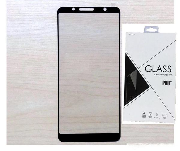 

9h full cover tempered glass screen protector silk printed for alcatel 3v 2019 100pcs with retail package