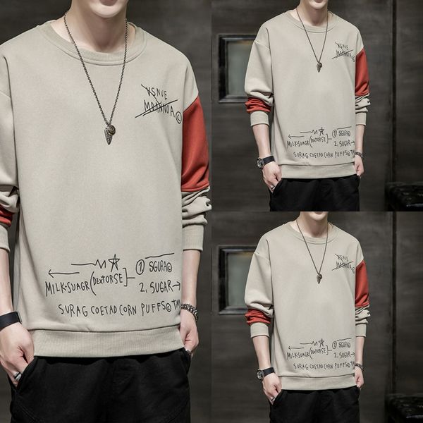 

мужские свитера весной и осенью новый раунд топ шеи рыхлый тенденция хип-хоп досуг спортивная база пуловер пуловер pulloverunderpants pullov, Black