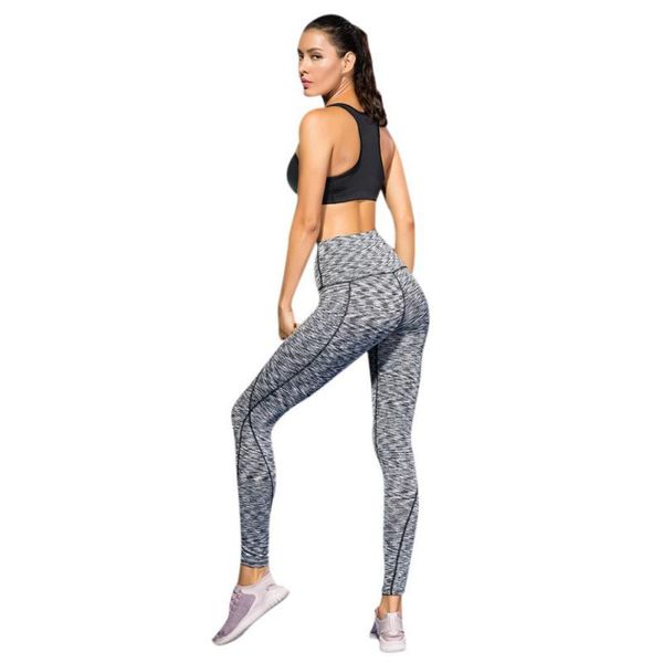 

women's stretch high waist leggings seamless pants elastic compression yoga fitness pants sports running tights, White;red