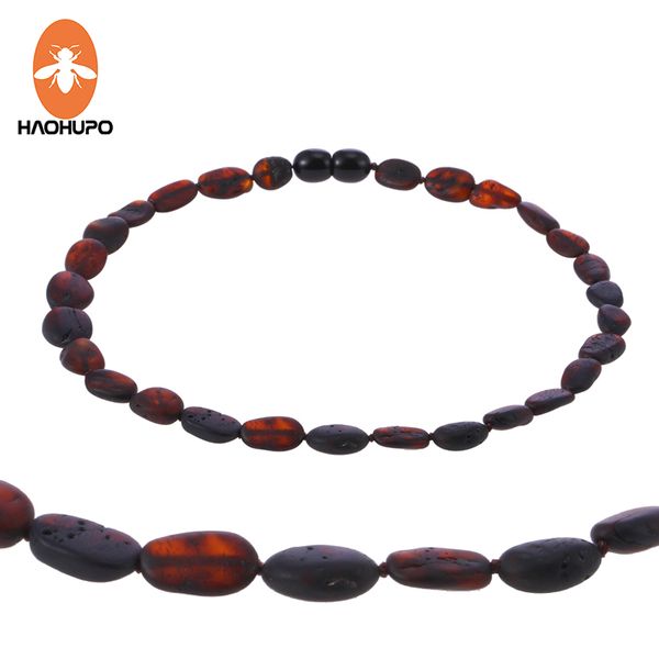 

chains haohupo raw bean amber necklace for baby adults cherry color trendy jewelry birthday gifts oval shape beads, Silver