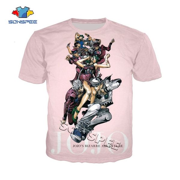 

jojo's bizarre adventure 3d anime printing summer men 3d print shirts comics hippie aesthetic men clothing