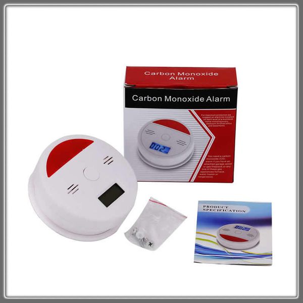 

al601 lcd pelectric independent co gas sensor carbon monoxide poisoning alarm wireless co detector for home, Black;white