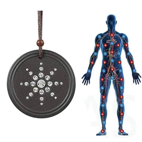 

anti emf radiation protection power pendant energy necklace scalar 2020 women men power magnetic field therapy necklaces, Silver
