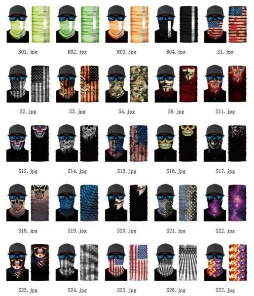 

US STOCK New 3D Sport Neck Skull Bicycle Fishing Scarf bandanas Shield Face Mask Headband Headwear Ring Scarf bicycle balaclava