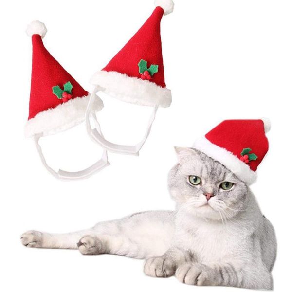 

christmas cute set cat puppy red hat with muffler fashion gift red
