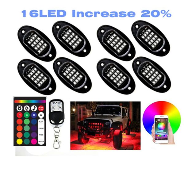 

8pcs car underglow flexible strip led decorative lights remote /app control rgb decorative atmosphere lamp underglow neon light