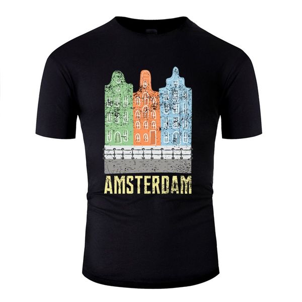 

мода амстердам t shirt men anti-wrinkle мужские футболки шею с коротким рукавом