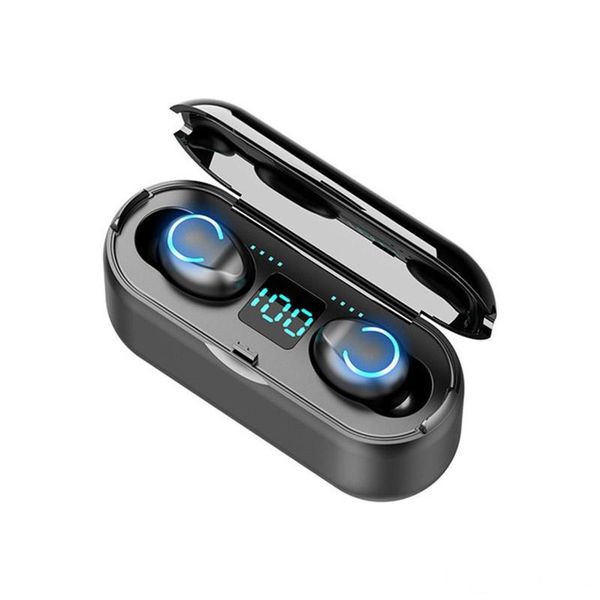 

f9-8 tws wireless earphone bluetooth v5.0 earbuds bluetooth headphone support touch control led display 1200mah power bank headset