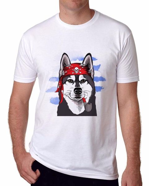 

2019 new men t shirts fashion red hat and dog white t-shirts soft mens short sleeve funny t shirts for men