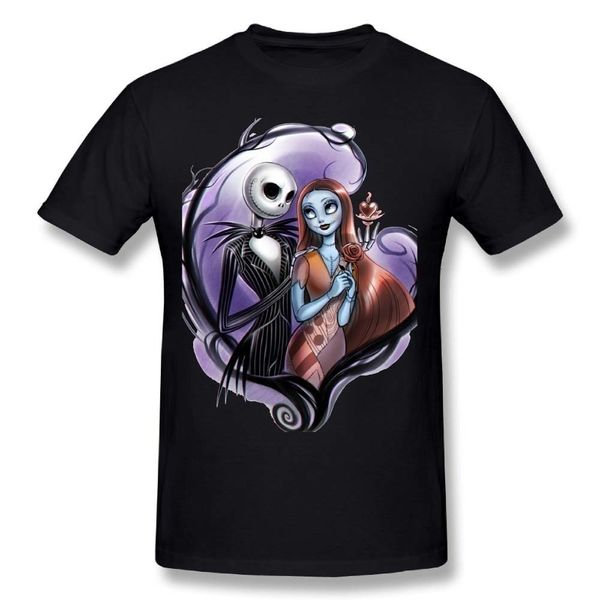 

hkfz graphic мужчины кошмар перед рождеством джек скеллингтон t shirt романтический джек скеллингтон и салли стильная футболка
