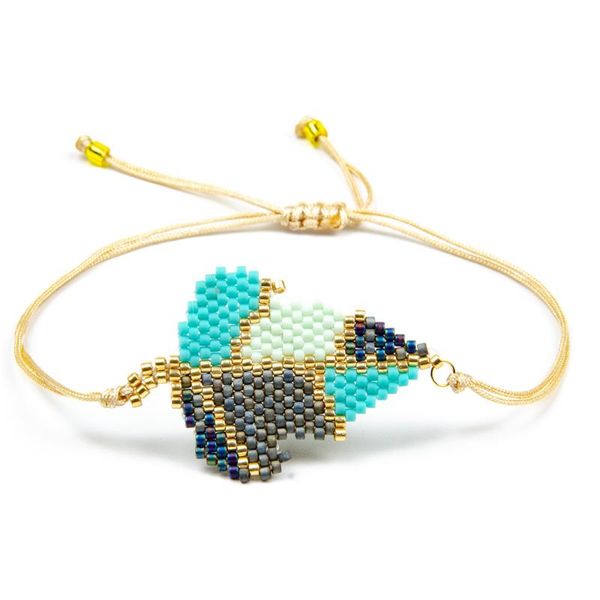 

popular simple miyuki braided leaf bracelets, Black