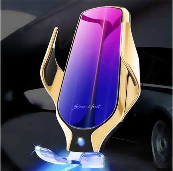 

r9 smart sensor car phone holder fast charging wireless chargers universal car phone holder for iphone for samsung for huawei