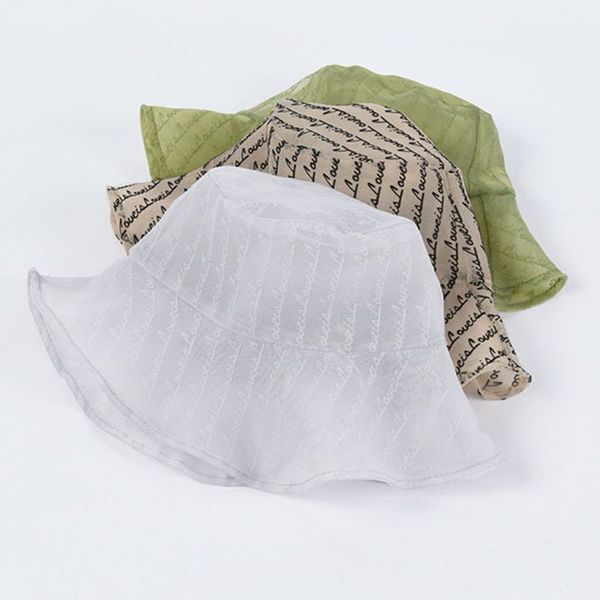 

women fashion letters thin fisherman hat breathable bucket cap outdoor beach sun visor headdress, Blue;gray
