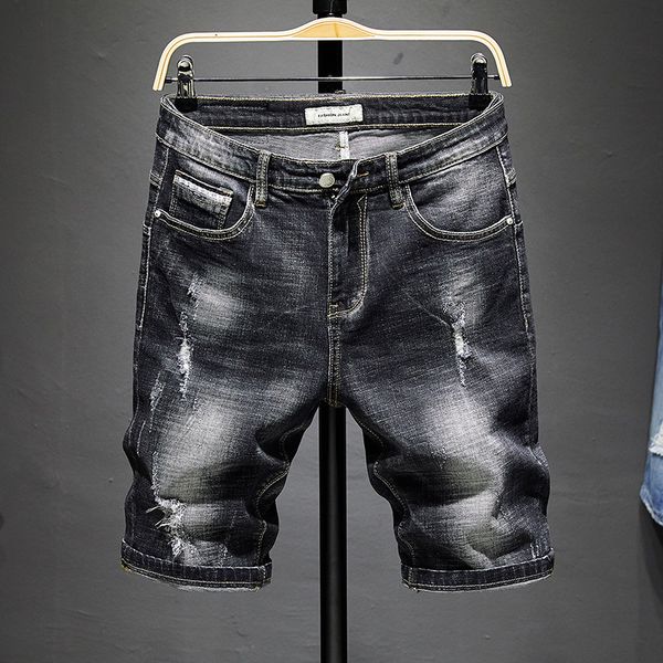 

men's jeans summer denim pants fashion hole pant korean, Blue