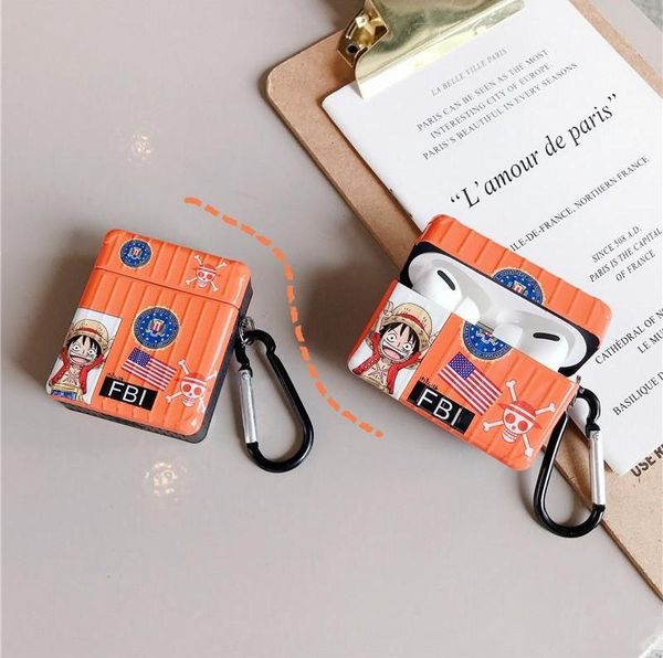 

new cartoon one piece luffy trunk case bluetooth wireless headset case for airpods pro 3 airpods2 fashion creativity earphone cover