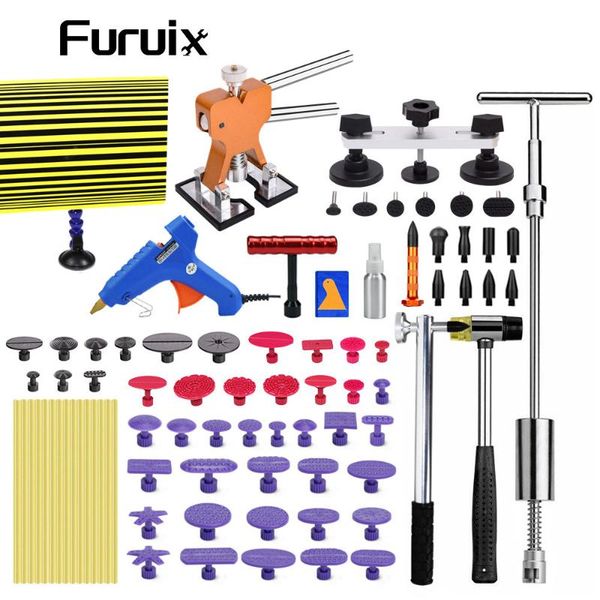 

fuurix (pdr tools) paintless dent repair puller lifter pdr tool t bar hammer removal glue kit