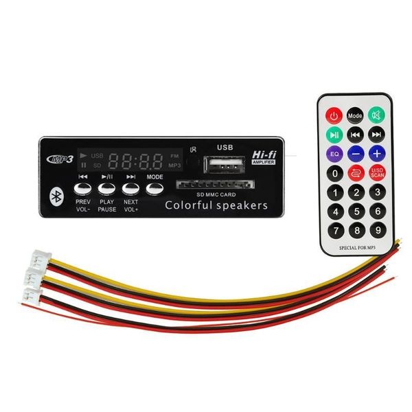 

vicfine car audio usb tf fm radio module wireless bluetooth 6v-12v mp3 wma decoder board mp3 player with remote control