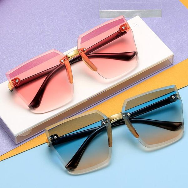 

sunglasses fashion children's rimless kids anti-uv ins for, White;black