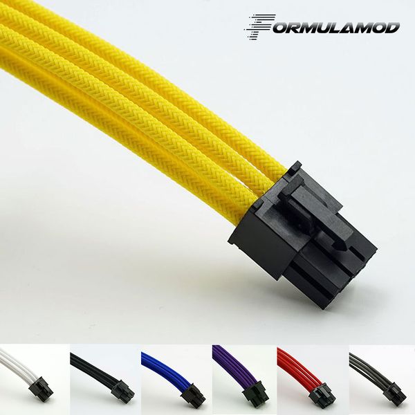 

fans & coolings formulamod fm-pci6p-a, pci-e 6pin gpu power extension cable, motherboard 18awg multicolor matching cable
