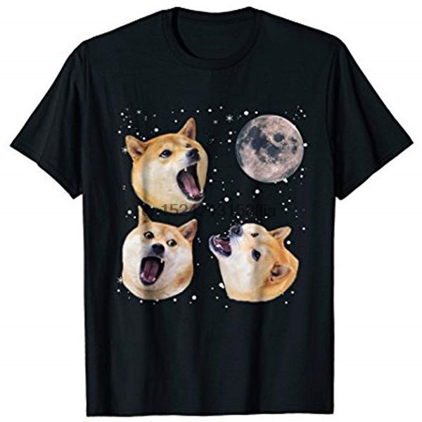 

three doge meme night howling at the moon tshirt
