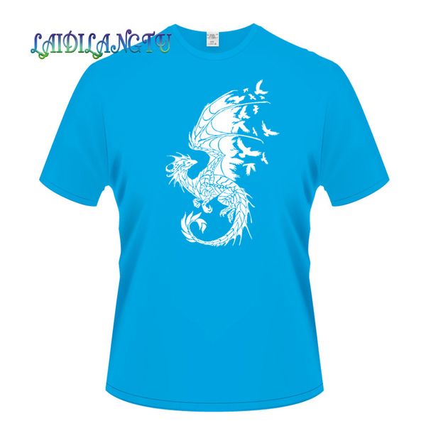 

classic art men fashions dragon birds creative print custom made cotton tees wholesale short sleeves