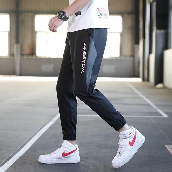 

casual long men's autumn tooling trendy casual pants sports pants brand loose korean style trendy spring and autumn knitted sports ankl, Blue